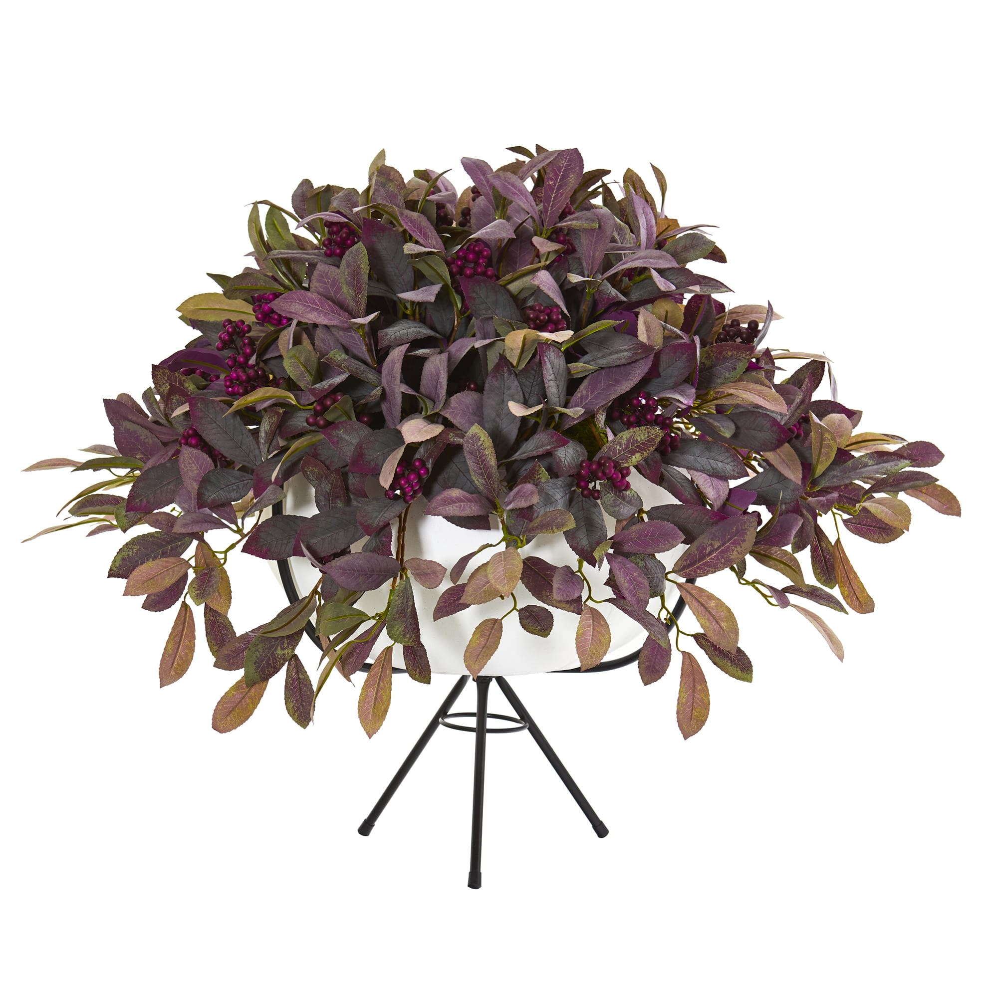 2.5ft. Fall Laurel Leaf with Berries Plant in Planter with Stand